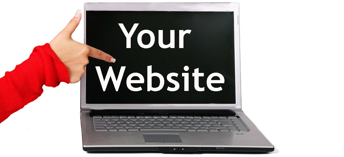 Finger pointing to Website Packages on a laptop